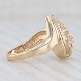 1ctw Diamond Cluster Teardrop Ring 14k Yellow Gold Size 6.5 Bypass