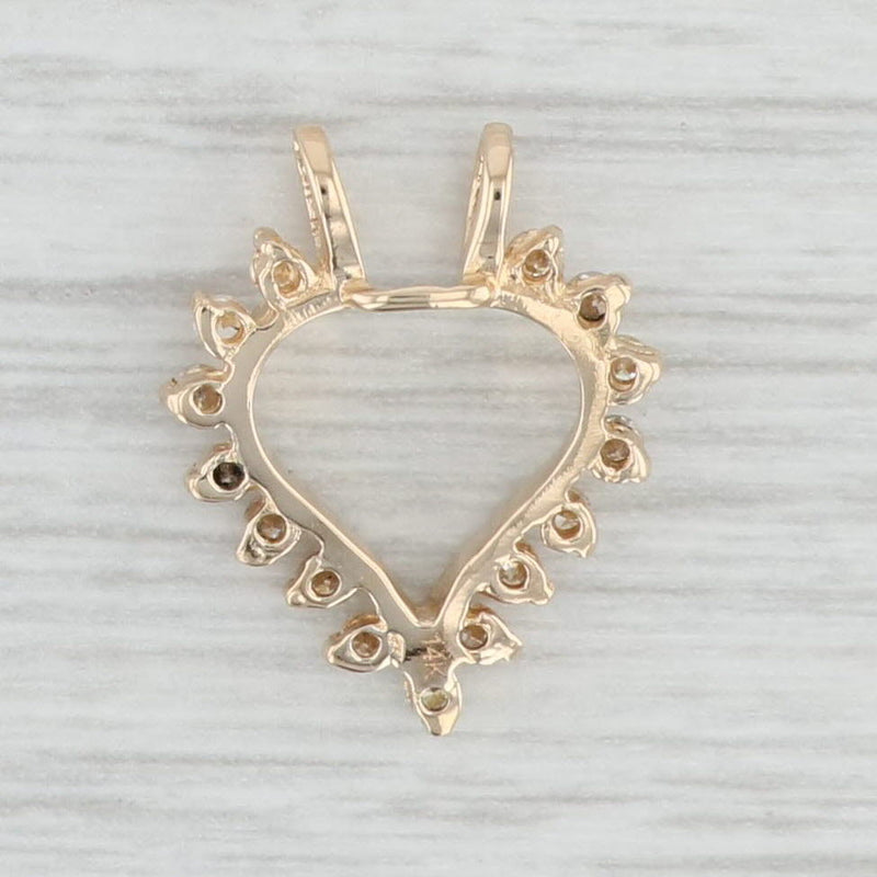0.30ctw Diamond Framed Open Heart Pendant 14k Yellow Gold