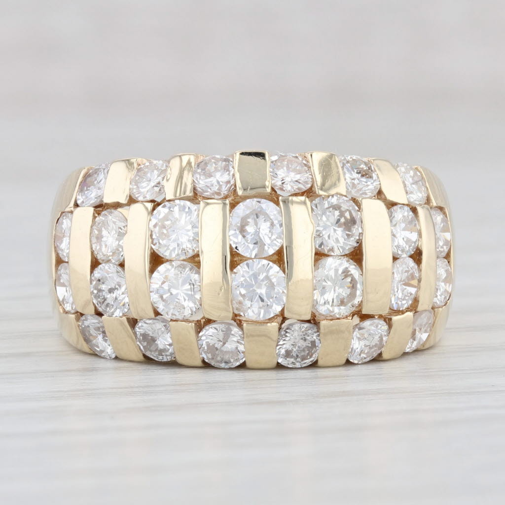 Light Gray 2ctw Diamond Ring 14k Yellow Gold Size 7.5 - 7.75 Cocktail