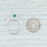 0.81ctw Jabel Emerald Diamond Engagement Ring 18k White Gold Size 6.5