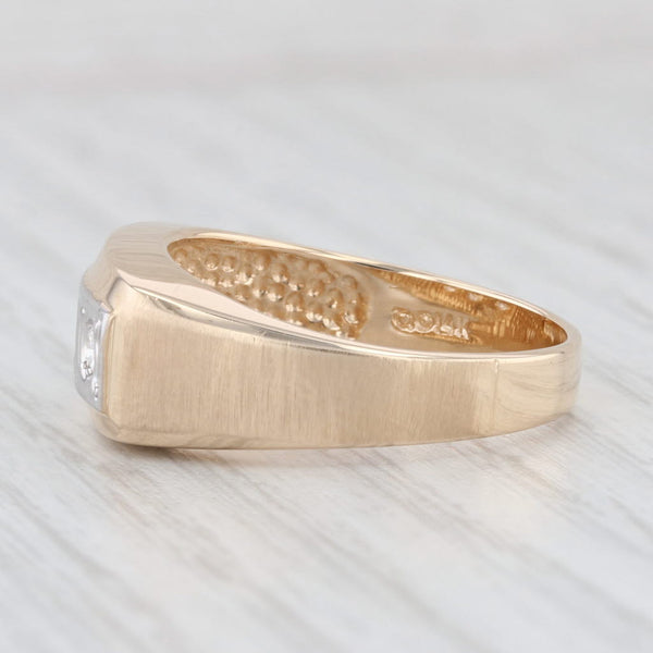 Light Gray 0.15ctw 3-Stone Diamond Ring 14k Gold Vintage Wedding Size 10.5