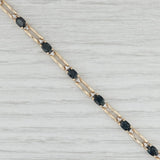 Light Gray 6.62ctw Blue Sapphire Diamond Tennis Bracelet 14k Yellow Gold 7.25" 4.1mm