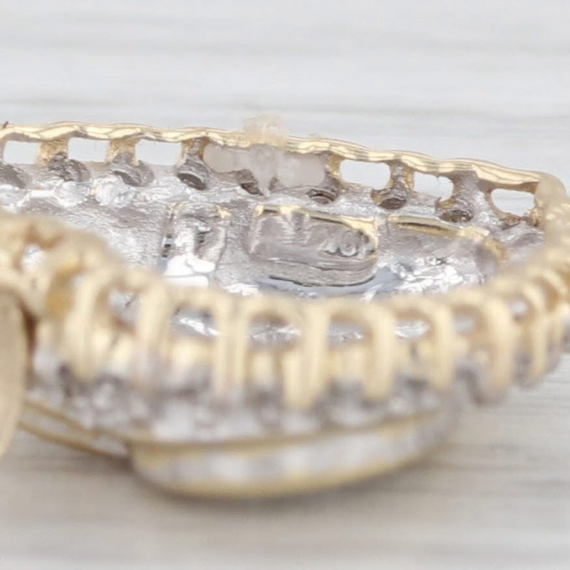 0.50ctw Diamond Halo Heart Pendant 10k Yellow Gold