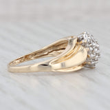 0.16ctw Diamond Cluster Ring 10k Yellow Gold Size 7 Engagement
