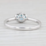 Light Gray New 0.72ctw Blue Zircon Diamond Ring 14k White Gold Size 6.25 Oval Engagement