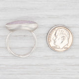 New Nina Nguyen White Druzy Quartz Sterling Silver Statement Ring Size 7.25