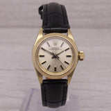 Dark Gray 1980 Rolex Oyster Perpetual ref.6719 14k Solid Gold Ladies Automatic Watch 2 yr