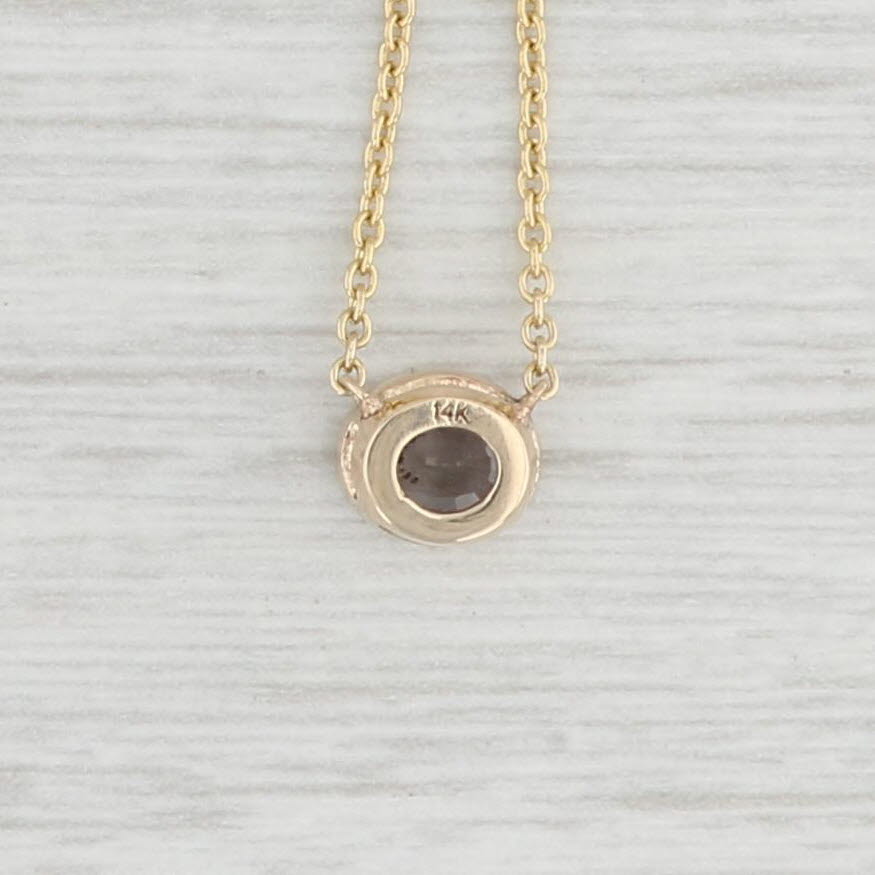 Light Gray New 0.72ct Color Change Garnet Pendant Necklace 14k Yellow Gold 16" Cable Chain