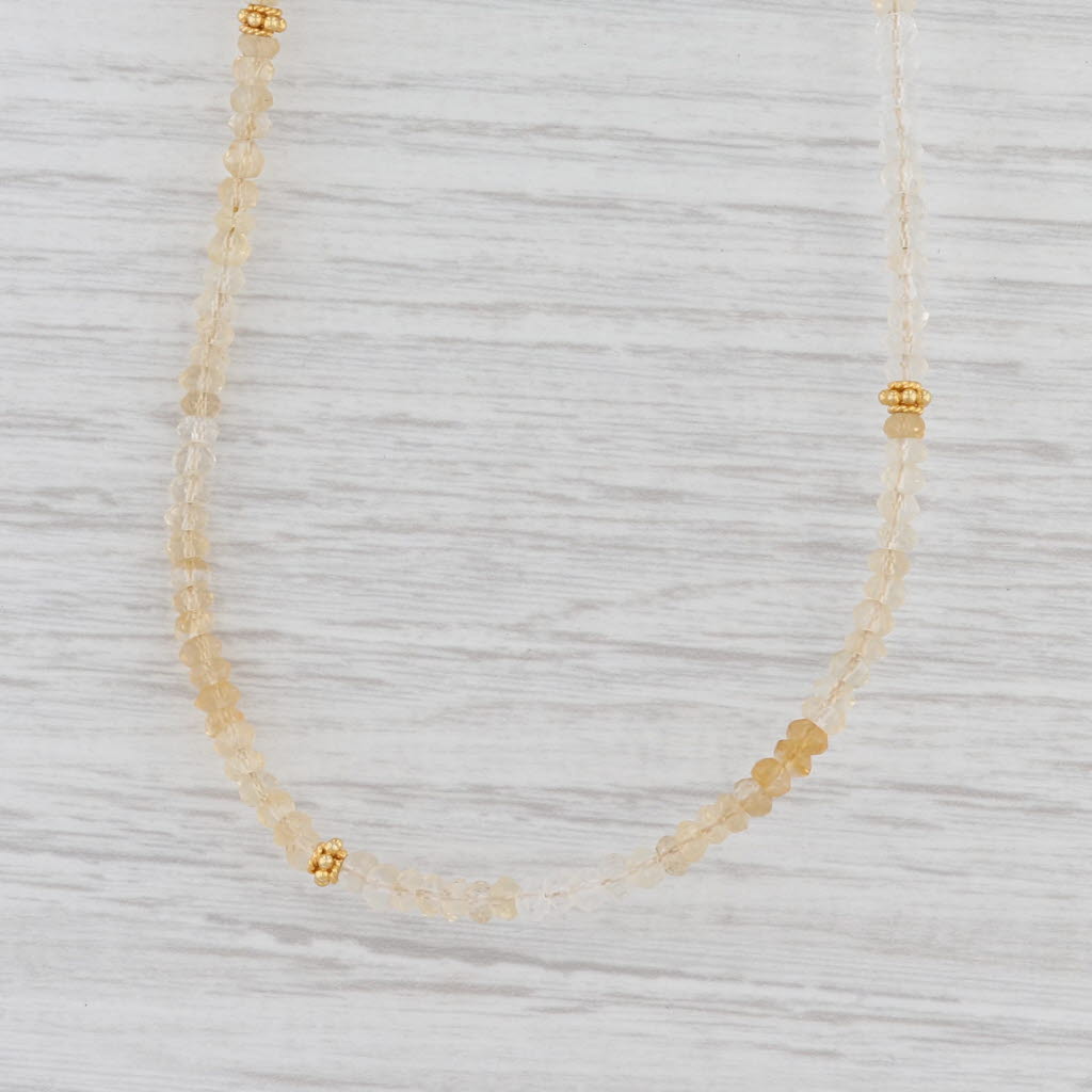 Light Gray New Nina Nguyen Harmony Necklace Citrine Bead Sterling Gold Vermeil Long Layer