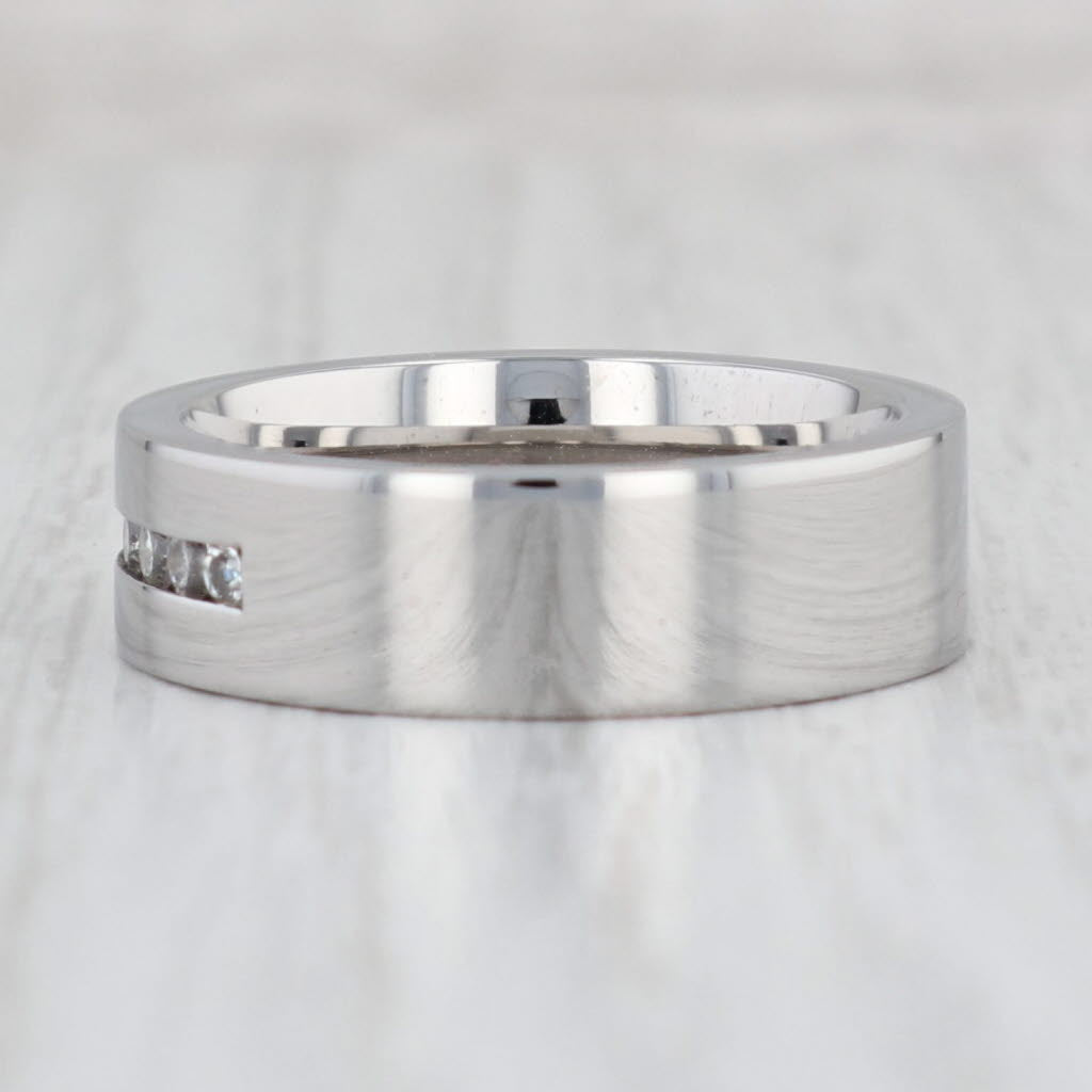 Light Gray New Cubic Zirconia Band Titanium Size 7.25 Wedding Ring