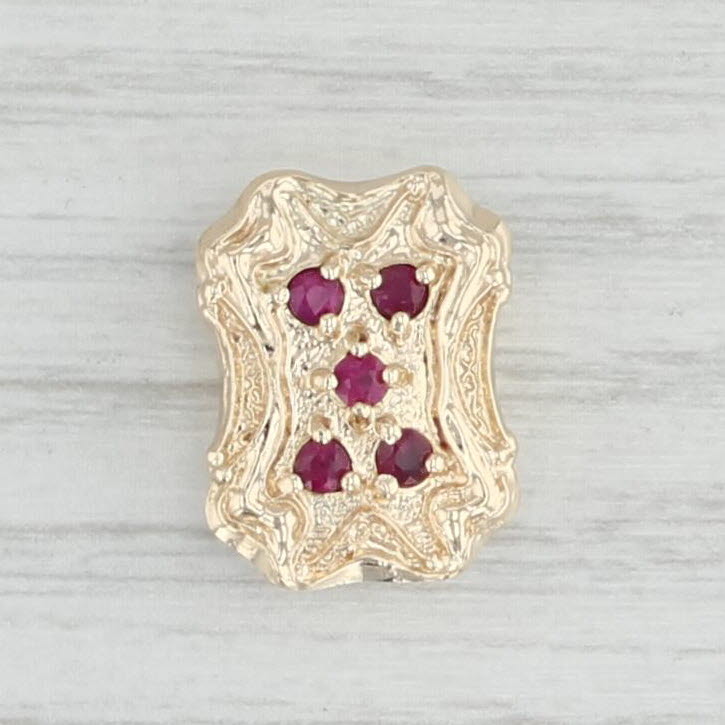 Light Gray 0.30 Ruby Slide Charm 14k Yellow Gold Vintage Richard Glatter