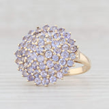 2.90ctw Tanzanite Cluster Ring 9k Yellow Gold Size 7 Cocktail