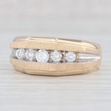 Light Gray 0.42ctw Men's Diamond Ring 14k Yellow Gold Size 11.25 Beveled Band