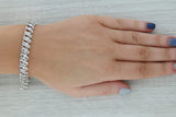 Rosy Brown 5.50ctw Diamond Tennis Bracelet 14k White Gold 7" 8.7mm