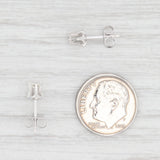 Light Gray 0.20ctw Diamond Stud Earrings 14k White Gold Round Solitaire Pierced Studs