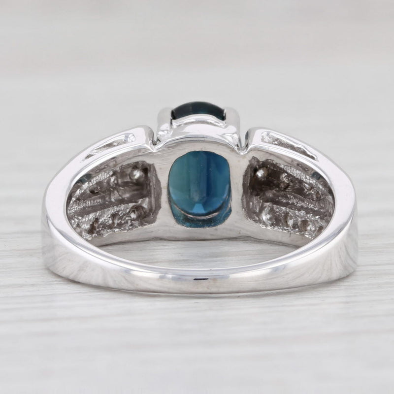 Light Gray New 2.62ctw Blue Sapphire White Diamond Ring 14k White Gold Size 8 Dankner