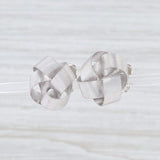 Light Gray New Bastian Inverun Brushed Knot Earrings Sterling Silver 12892