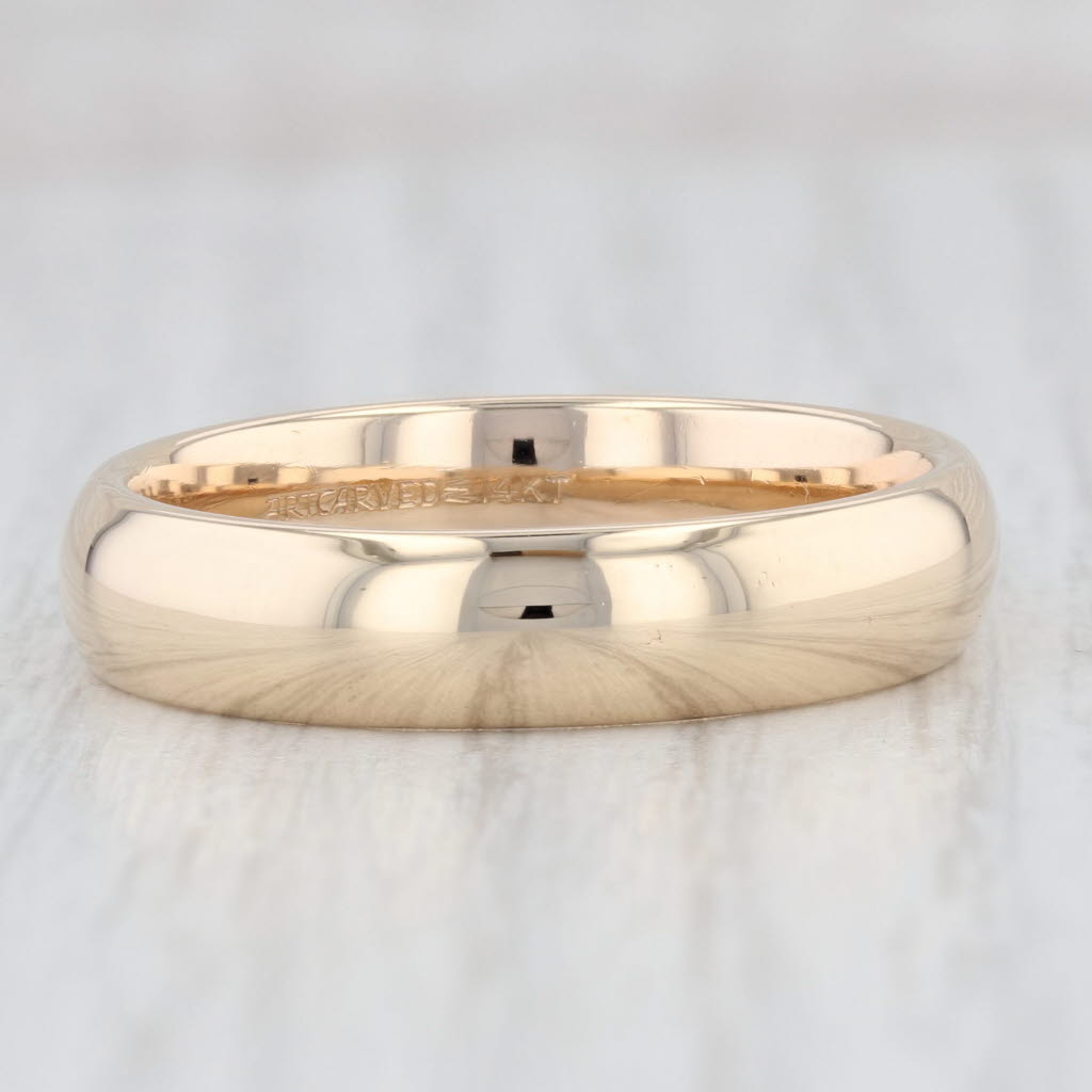 Light Gray Comfort Fit Men's Wedding Band 14k Yellow Gold Size 12.25-12.5 Ring