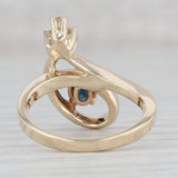 0.69ctw Blue Sapphire Diamond Teardrop Ring 14k Yellow Gold Size 5.75