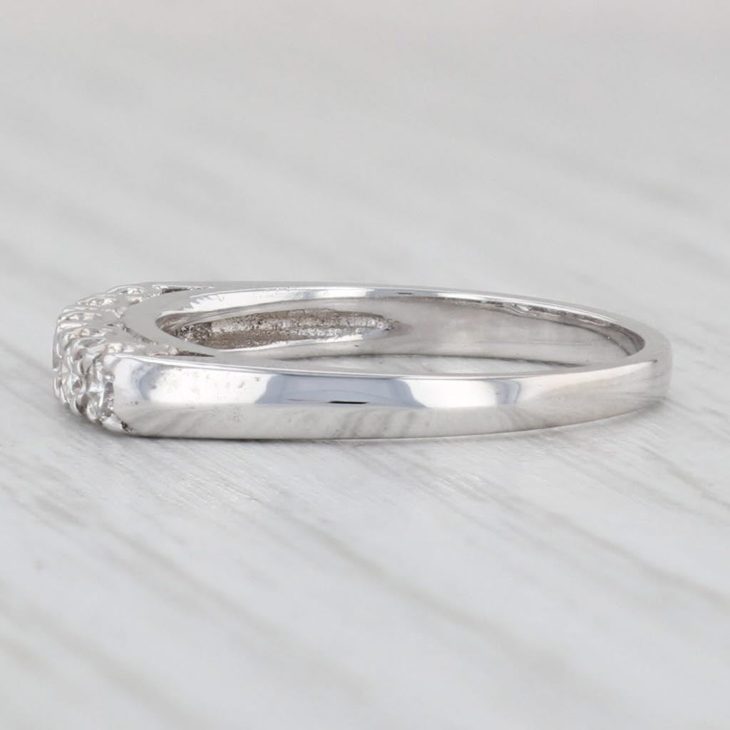 Light Gray 0.20ctw Vintage Diamond Ring 14k White Gold Size 5.75 Stackable Wedding Band