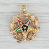 Order Eastern Star Wreath Badge 10k Gold Masonic Women's Group Pin Pendant