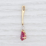 Light Gray New 1.9ct Synthetic Ruby Diamond Drop Pendant 14k Yellow Gold Pear Solitaire