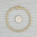 Gray 1ctw Diamond San Marco Chain Bracelet 14k Yellow Gold 7.25" 6.3mm
