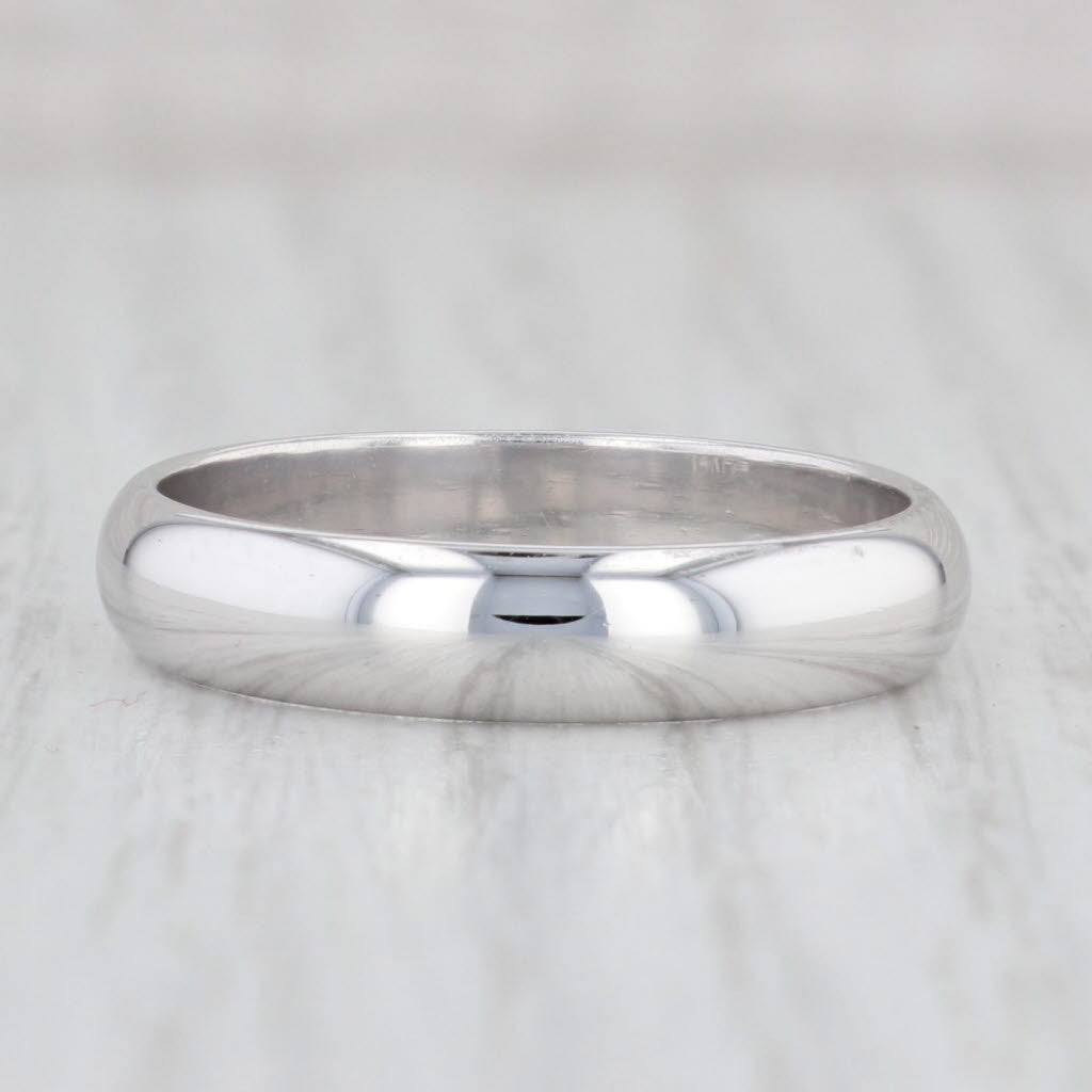 Light Gray Classic Men's Wedding Band 14k White Gold Size 10.5 Ring