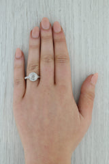 Dark Gray 0.15ctw Diamond Cluster Halo Engagement Ring 10k White Gold Size 7