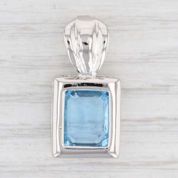 Light Gray New Light Blue Glass Drop Pendant Sterling Silver 925 Solitaire