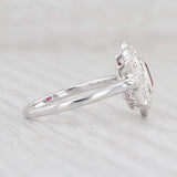 Light Gray New 0.49ctw Ruby Diamond Halo Ring 18k White Gold Size 6.75 Engagement