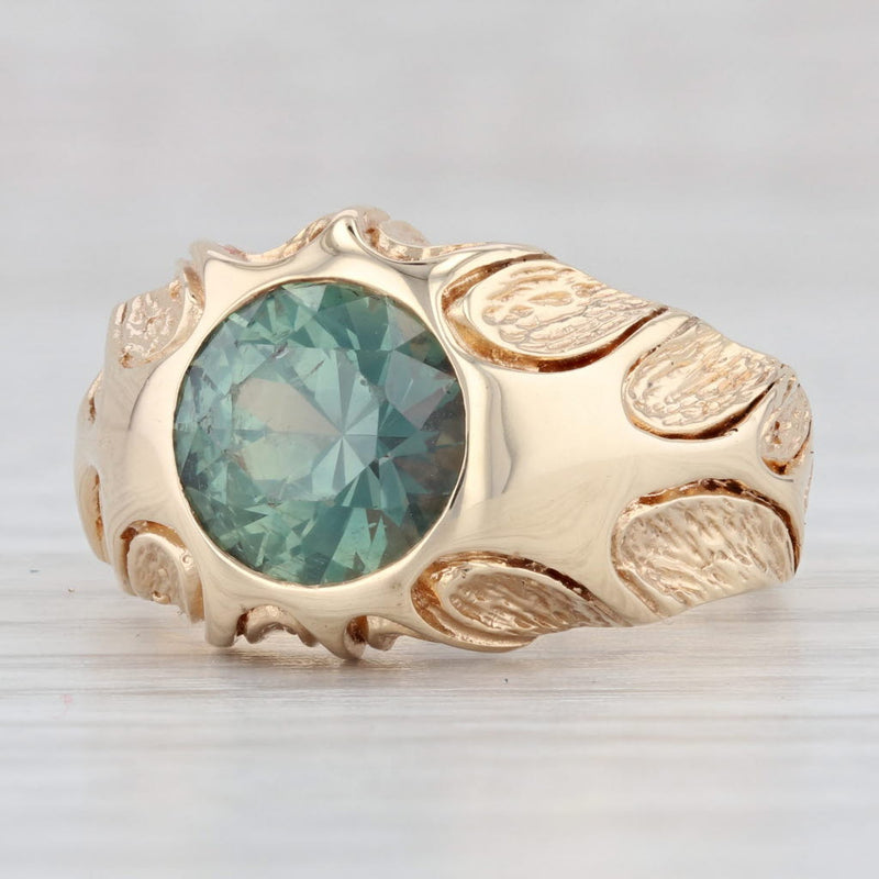 Emerald Quartz Oval Bezel Set Ring - May Birthstone Ring - Danique Jewelry