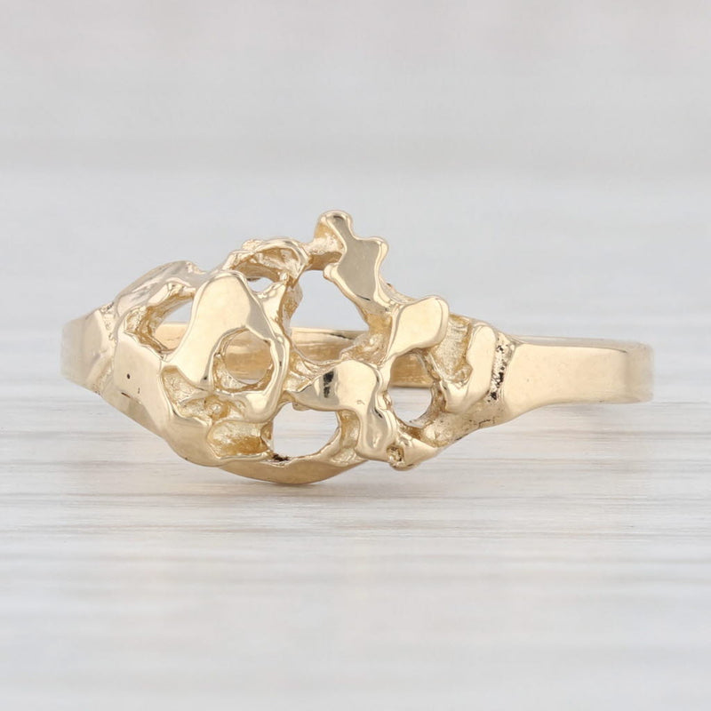 Open Work Nugget Ring 18k Yellow Gold Size 9