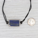 Light Gray New Nina Nguyen Lapis Lazuli Pendant Leather Cord Necklace 43" Adjustable