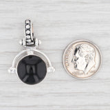 Light Gray New Black Resin Pendant 925 Sterling Silver Mexico Statement B12645