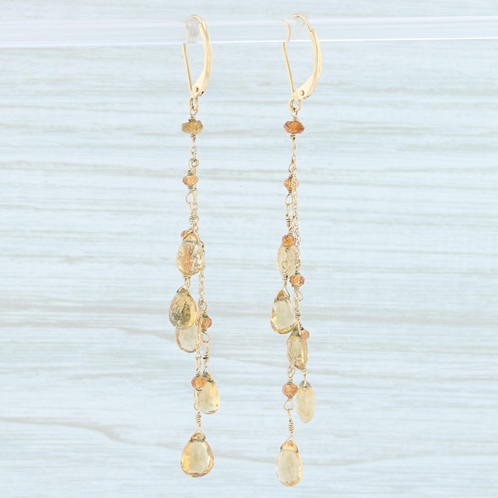 Lavender Orange Citrine Garnet Briolette Dangle Earrings 14k Yellow Gold Nordstrom