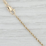 24.5" 1.3mm Rope Chain Necklace 14k Yellow Gold Lobster Clasp