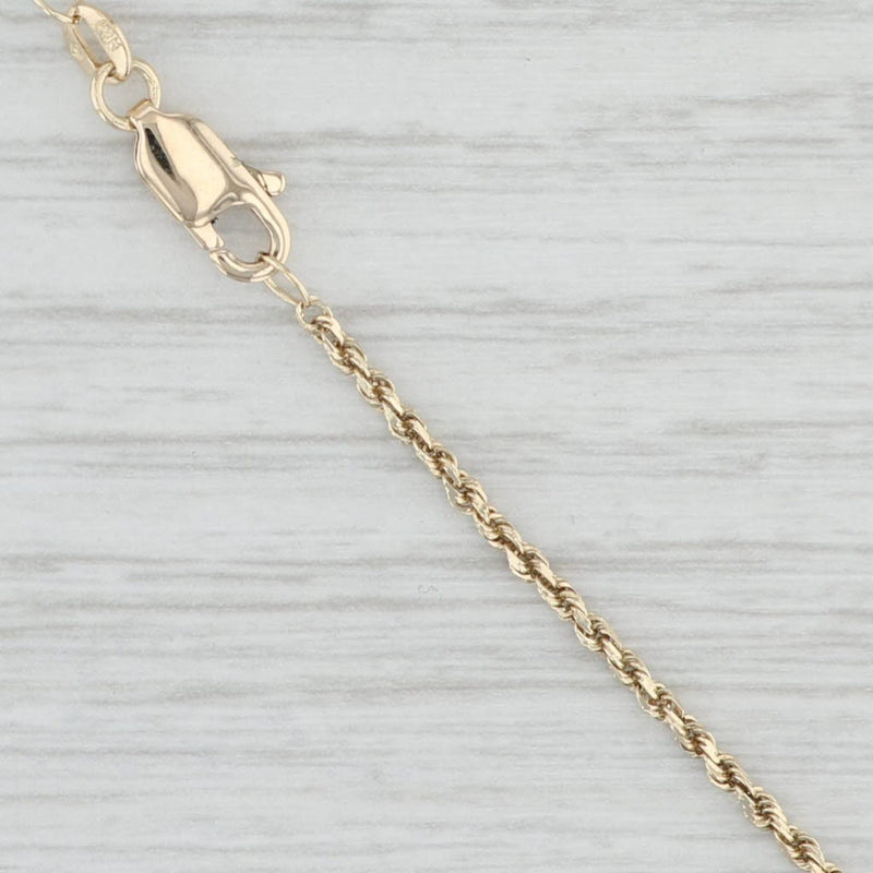 24.5" 1.3mm Rope Chain Necklace 14k Yellow Gold Lobster Clasp