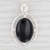 Light Gray New Black Resin Sterling Pendant 925 Silver Statement Taxco Mexico