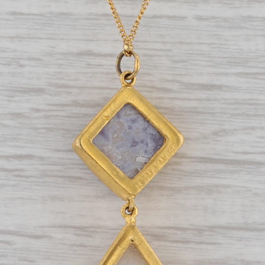 Gray New Nina Nguyen Druzy Quartz Amethyst Pendant Necklace Sterling Gold Vermeil