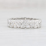 Light Gray 0.16ctw Floral Diamond Eternity Ring Platinum Size 5 Stackable Wedding Band