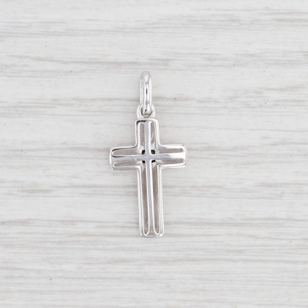Light Gray New Cross Pendant Princess Black Diamond Sterling Silver Religious Jewelry