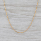 New Round Curb Chain Necklace 18k Yellow Gold 18" 0.8mm Lobster Clasp