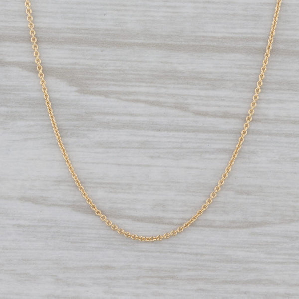 Gray New Round Curb Chain Necklace 18k Yellow Gold 18" 0.8mm Lobster Clasp