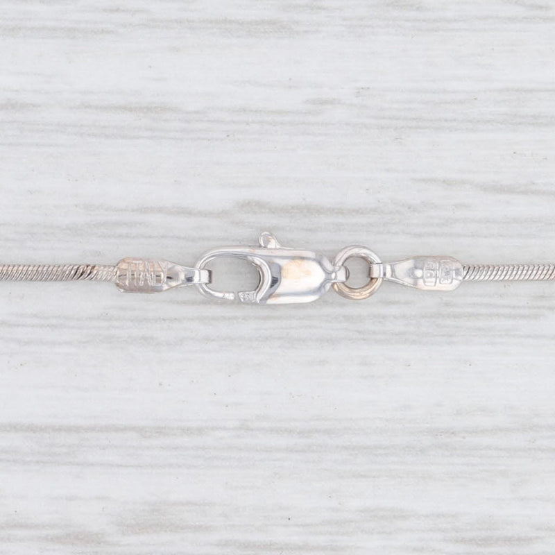 Light Gray 1.35ctw Diamond Flower Drop Pendant Necklace 14k White Gold 18" Snake Chain
