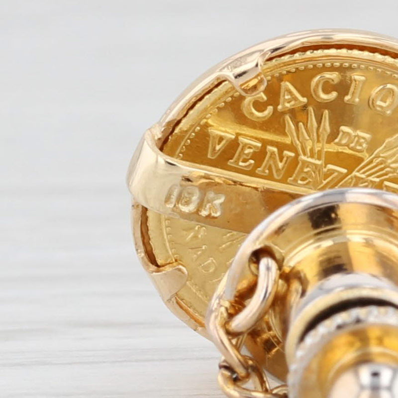 Venezuelan Mara Chieftain Caciques Coin Tie Tac Pin 900 18k Gold Custom Made