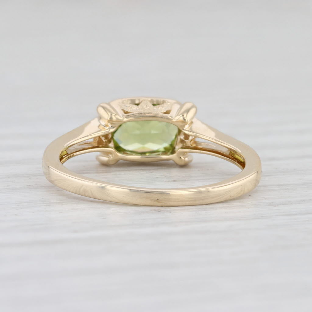 Light Gray New 1.02ctw Peridot Diamond Ring 14k Yellow Gold Size 6.5 August Birthstone