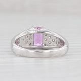 Light Gray 1.69ctw Oval Pink Kunzite Diamond Ring 14k White Gold Size 7.25
