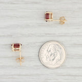 Light Gray New 1.70ctw Oval Garnet Stud Earrings 14k Yellow Gold January Birthstone