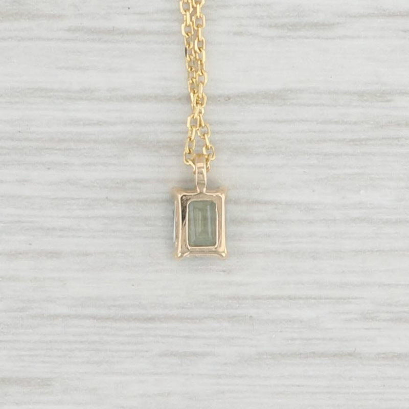 New 0.33ct Green Alexandrite Pendant Necklace 14k Yellow Gold 16" Cable Chain